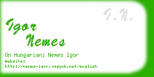 igor nemes business card